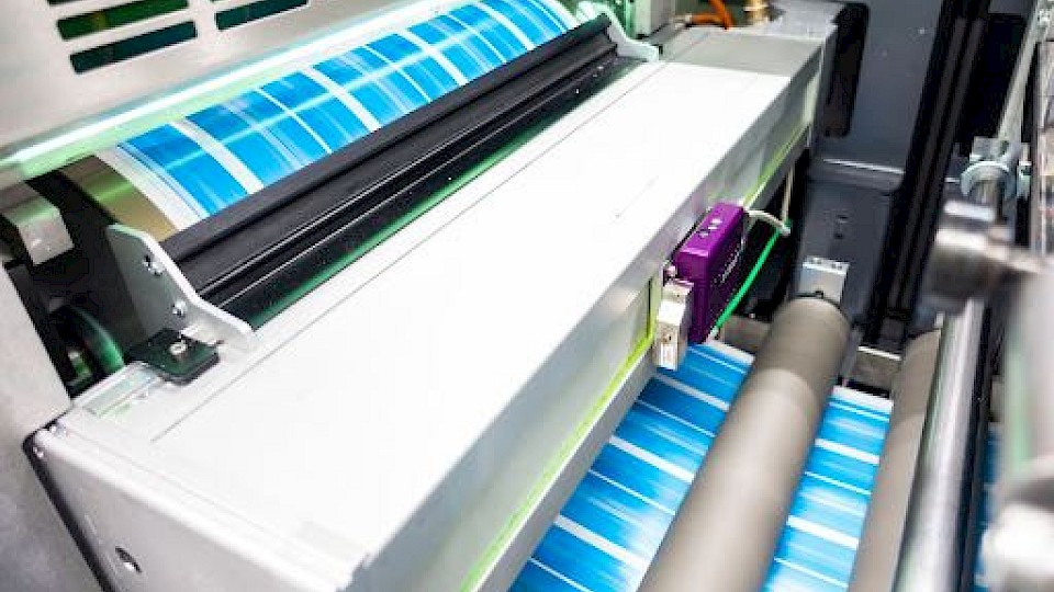 Printer printing blue on roll