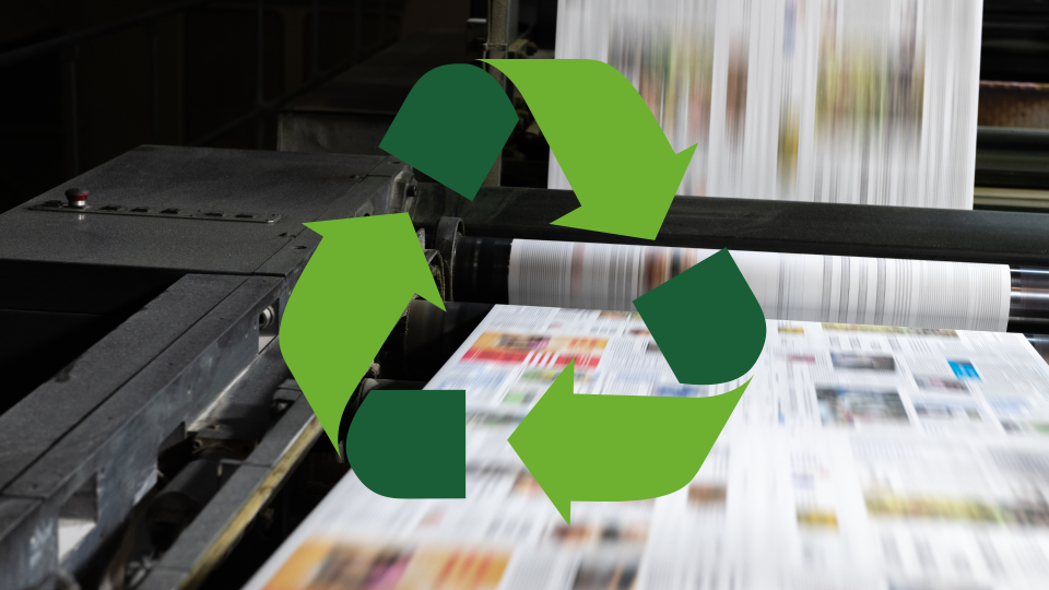 eco friendly leaflet printing recycling symbol
